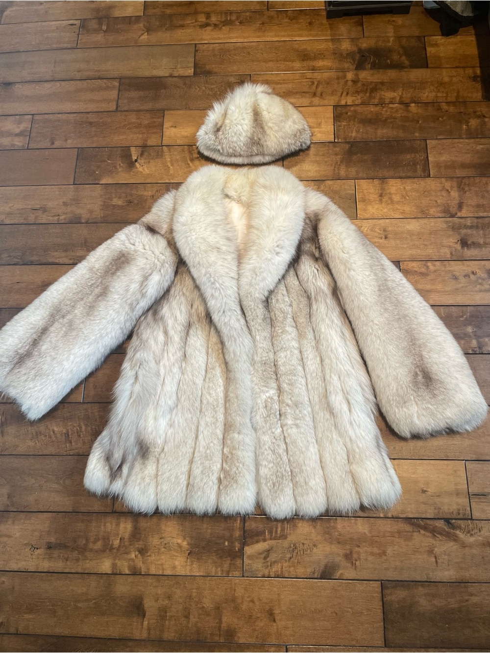 Saga Furs Fox Fur Coat with Matching Hat